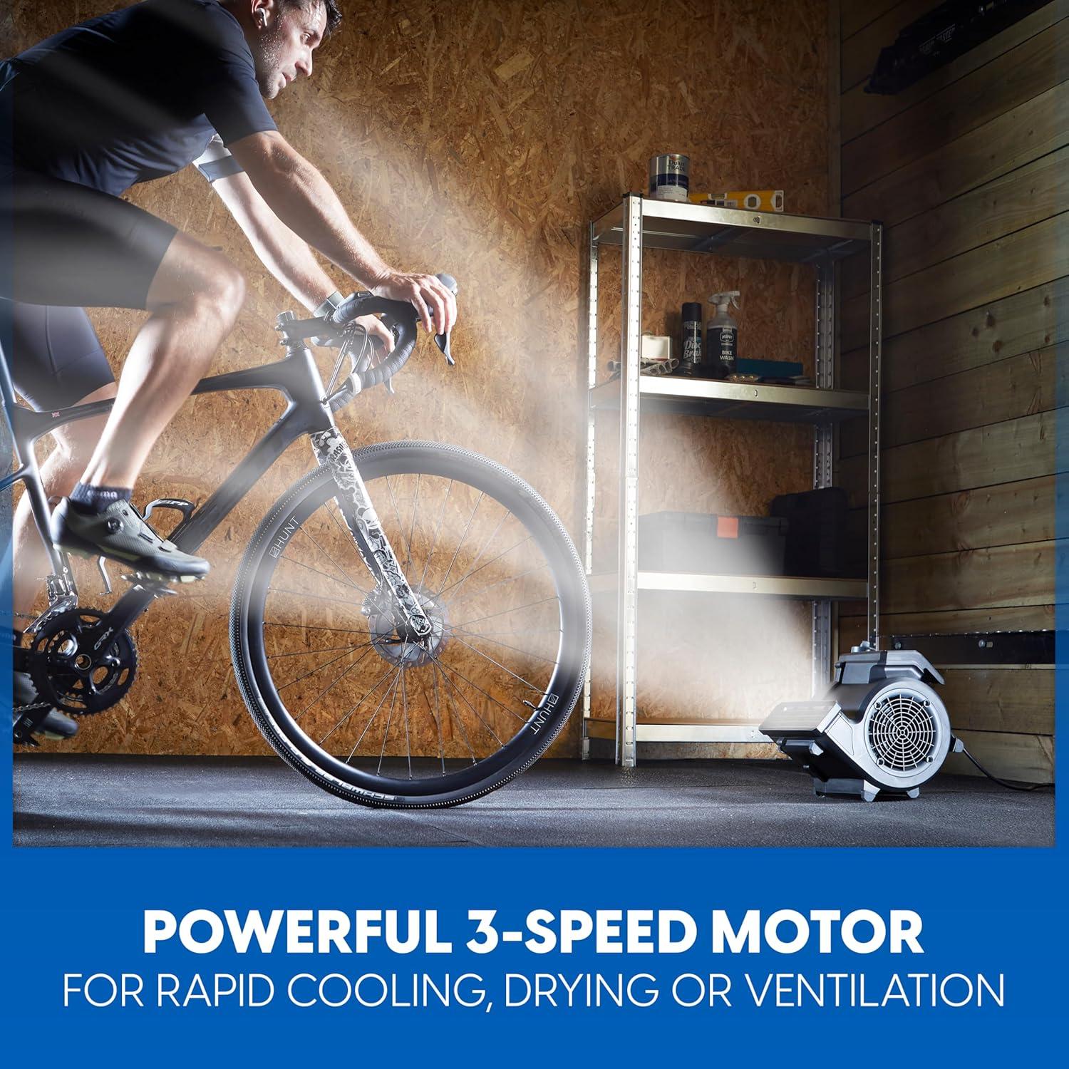 Vacmaster AM201R 3 Speed Floor Fan, 156W 550 CFM Air Mover, Utility Blower Fan, Carpet Dryer for Drying, Cooling & Circulation