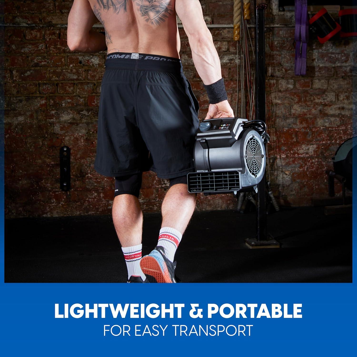 Vacmaster AM201R 3 Speed Floor Fan, 156W 550 CFM Air Mover, Utility Blower Fan, Carpet Dryer for Drying, Cooling & Circulation