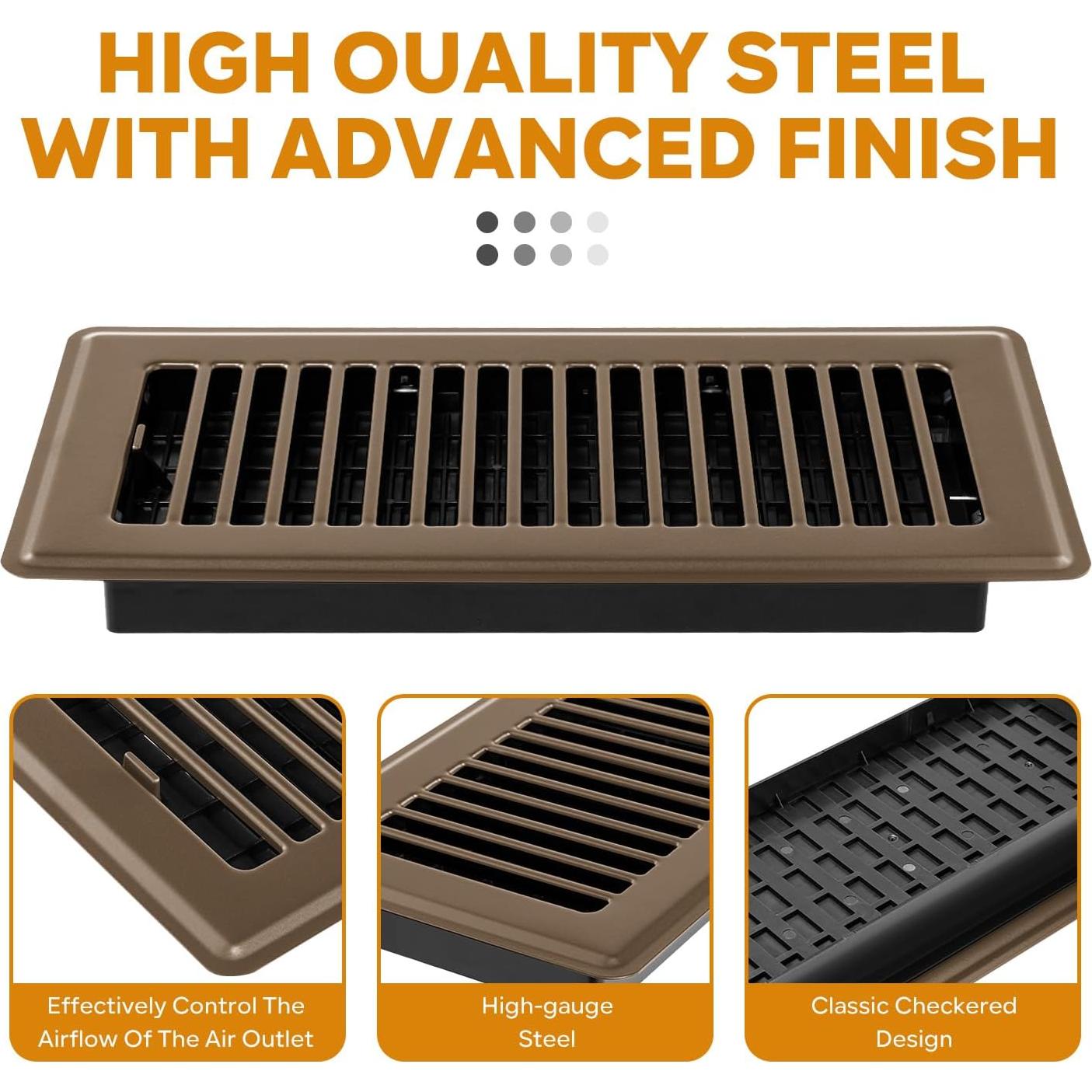 Rejilla de Piso 10x25 cm HQZHQZ - Paquete de 12 Cubiertas de Ventilación