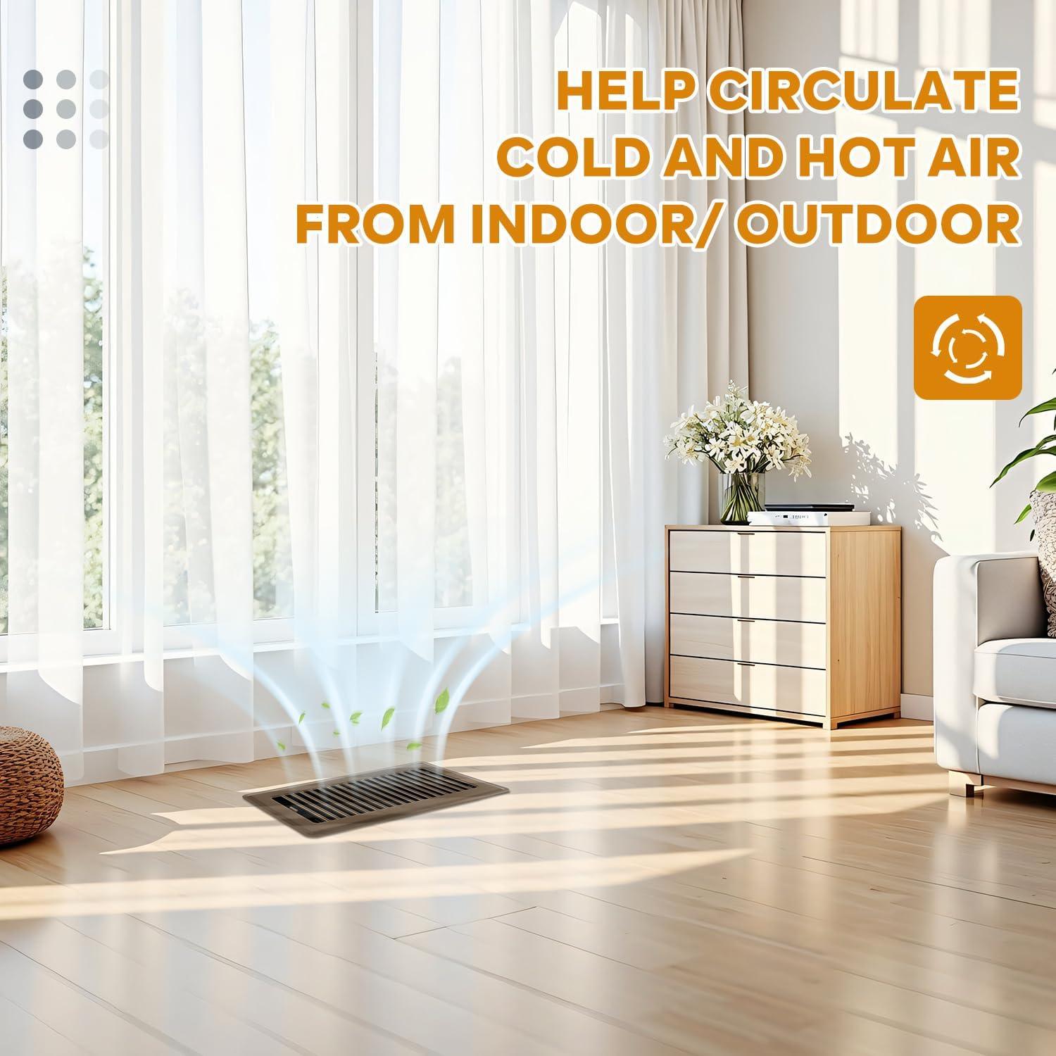 Rejilla de Piso 10x25 cm HQZHQZ - Paquete de 12 Cubiertas de Ventilación