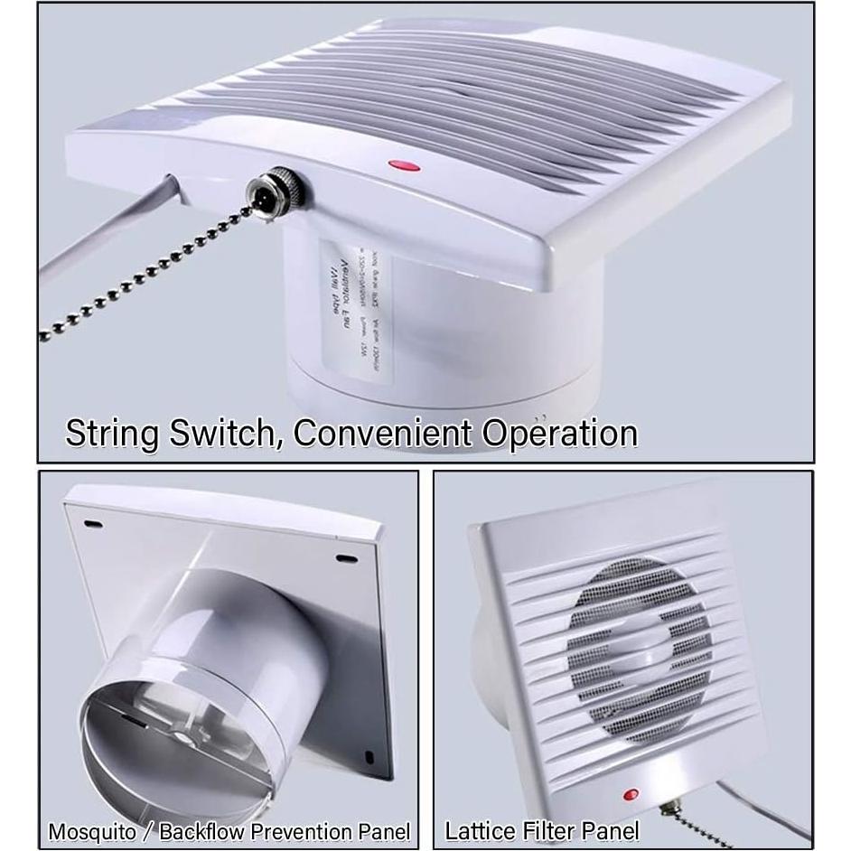 Ventilador de Escape SAILFLO 4" con Interruptor de Cadena