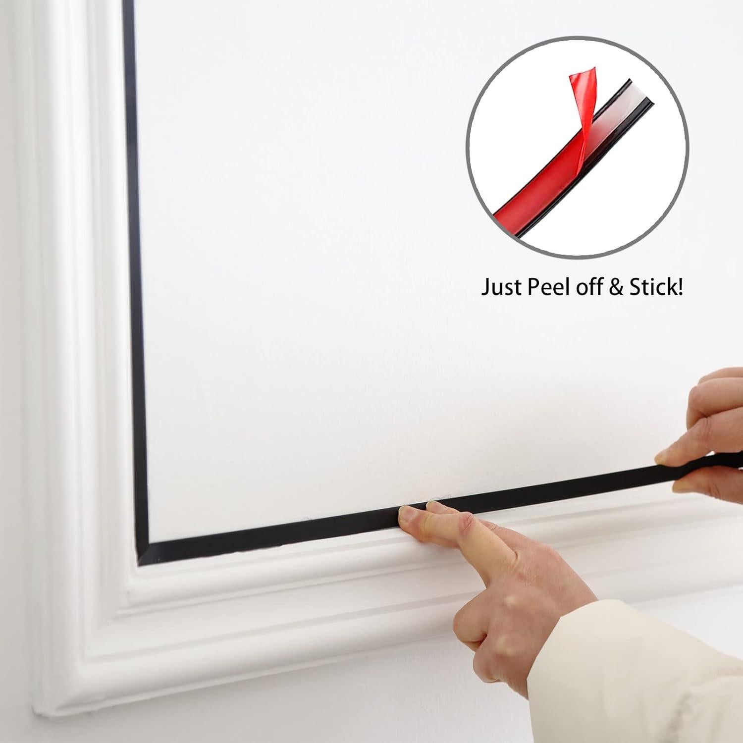 Moldura Autoadhesiva Trimold Negra Mate 5m x 6.6cm Flexible