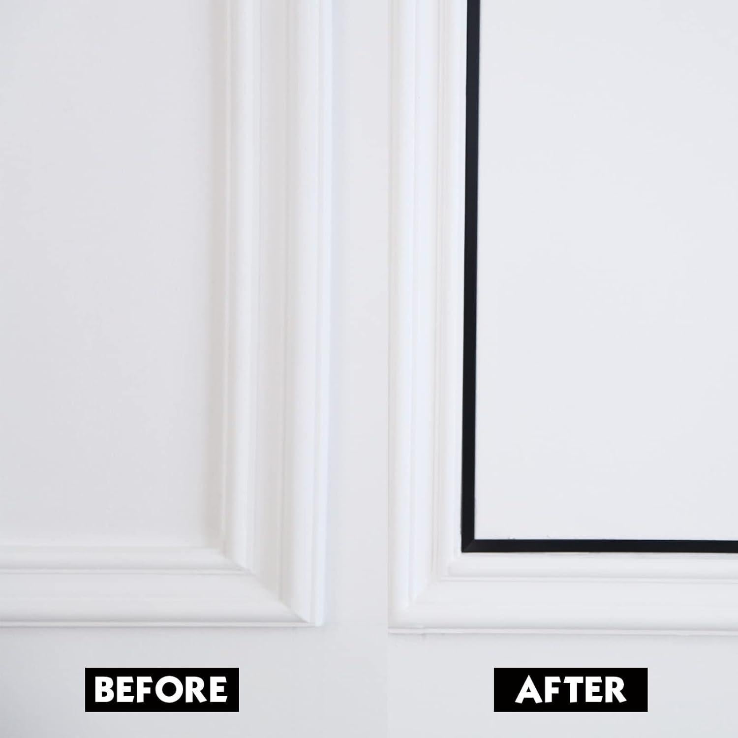 Moldura Autoadhesiva Trimold Negra Mate 5m x 6.6cm Flexible