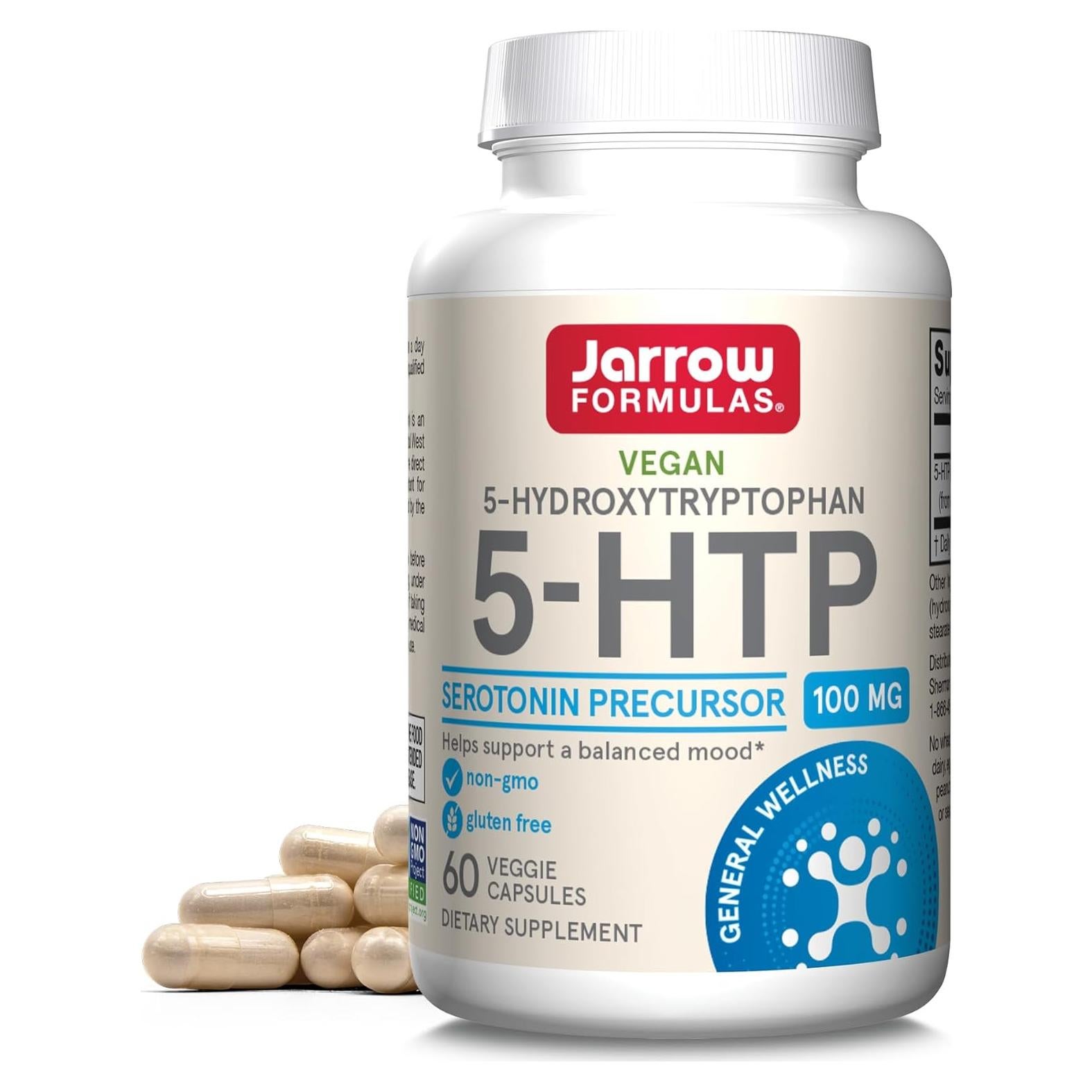 Suplemento 5-HTP Jarrow Formulas 100 mg 60 Cápsulas Veganas