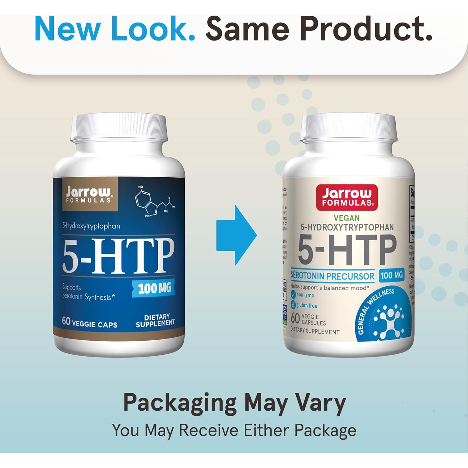 Suplemento 5-HTP Jarrow Formulas 100 mg 60 Cápsulas Veganas