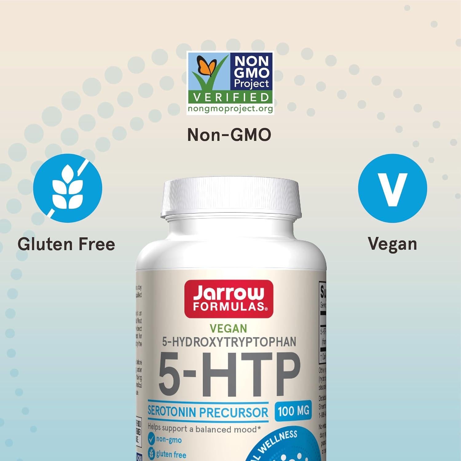 Suplemento 5-HTP Jarrow Formulas 100 mg 60 Cápsulas Veganas