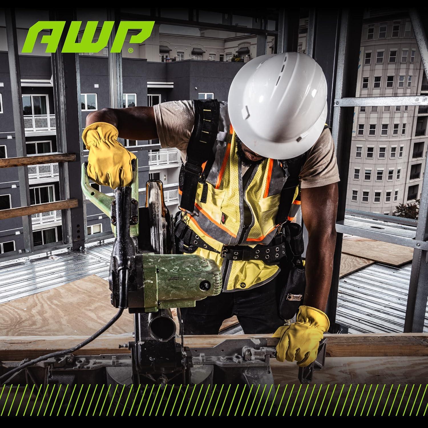 Guantes de Trabajo AWP de Cuero de Cabra Grande Marrón