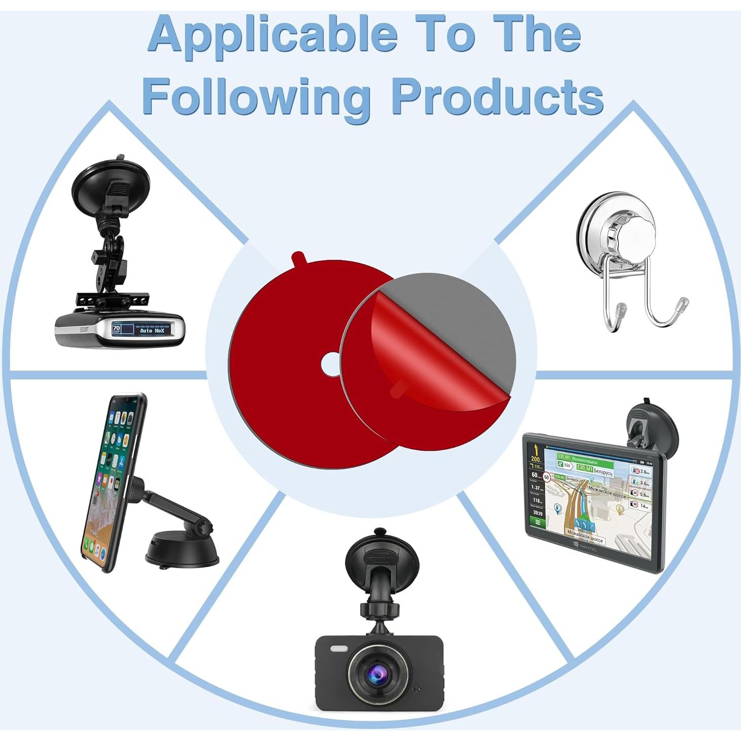 Almohadillas Adhesivas Doble Cara 5.6 y 6.6 cm para Ventosa