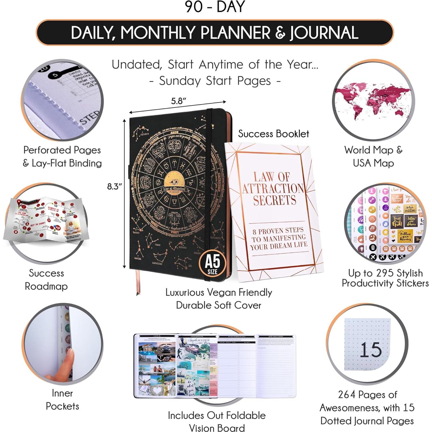 Diario de Manifestación Freedom Mastery A5 90 Días Gratitud