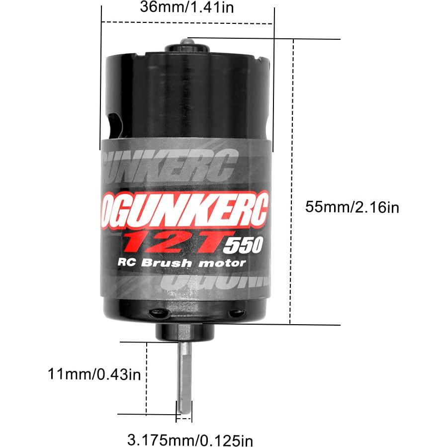 Motor RC 550 OGUNKE 12T para Traxxas Slash y más