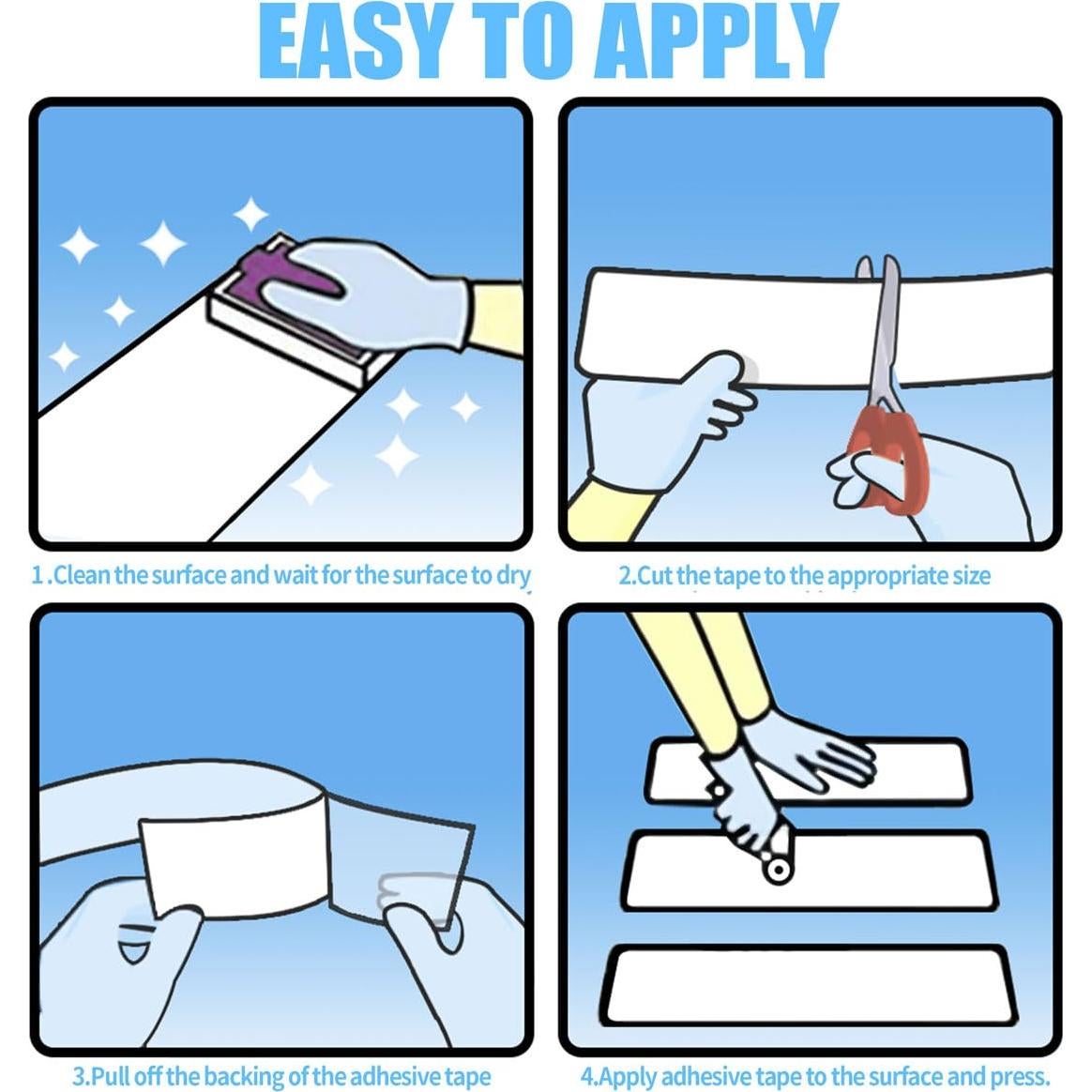 Cinta de Agarre de Goma Yorwe 2.5cm x 3m Antideslizante