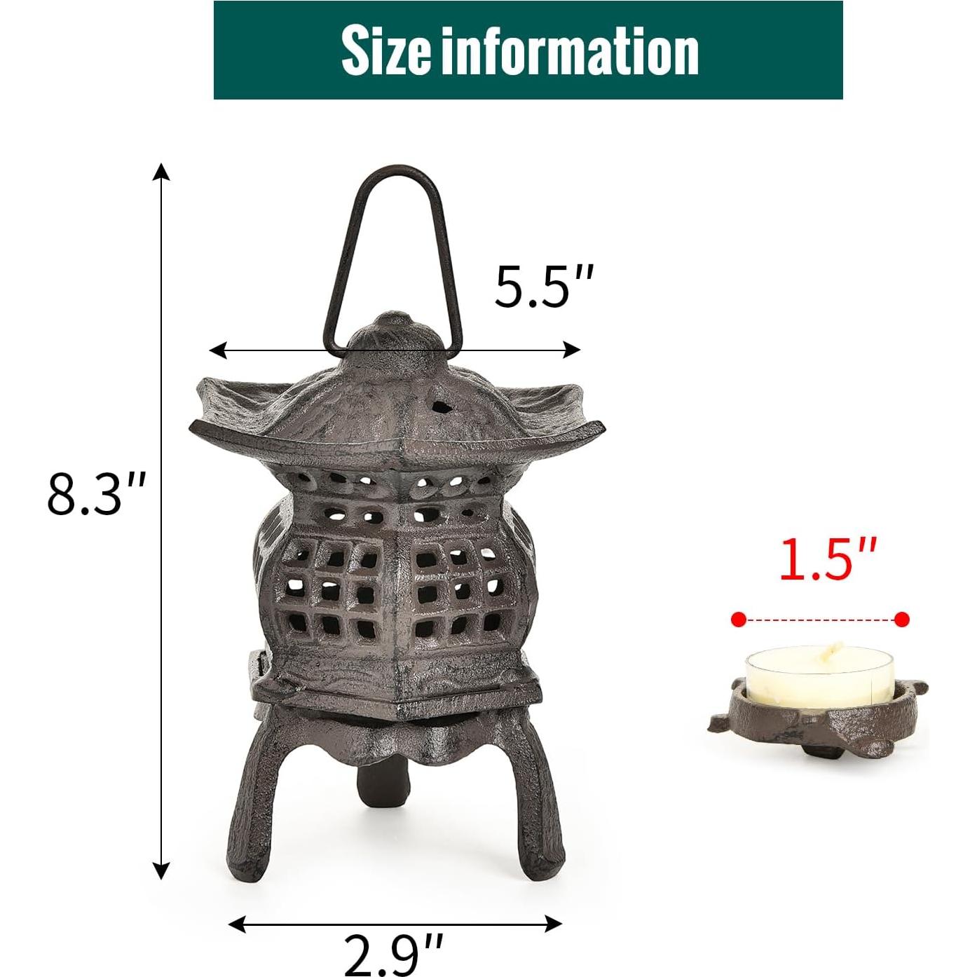 Soporte de Vela Vintage Sungmor de Hierro Fundido 14x12.4x19.3cm
