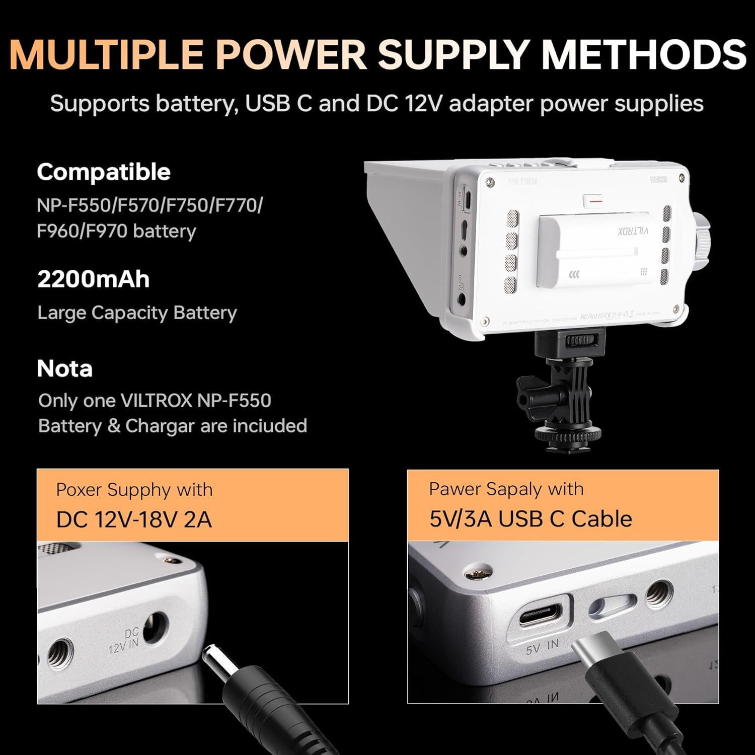 Monitor de Campo VILTROX DC-V1 5.5" 4K HDMI Táctil