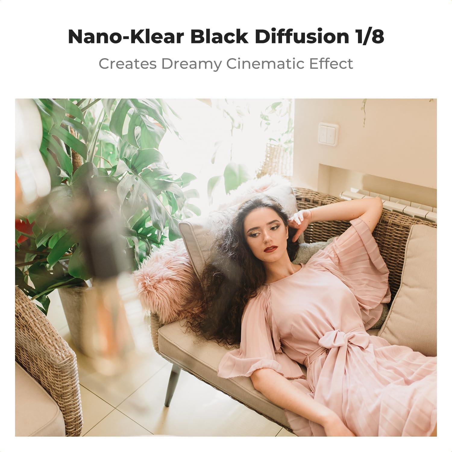 Filtro de Difusión Negra 1/8 K&F Concept 37mm para Video y Fotografía