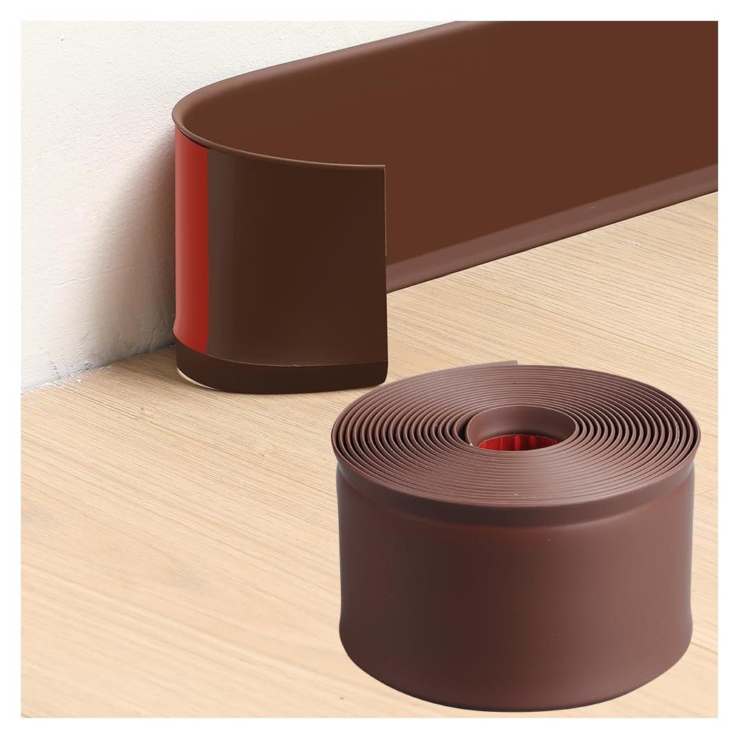 Moldura de Zócalo Flexible Autoadhesiva Lifronkit 4x6.1m Marrón