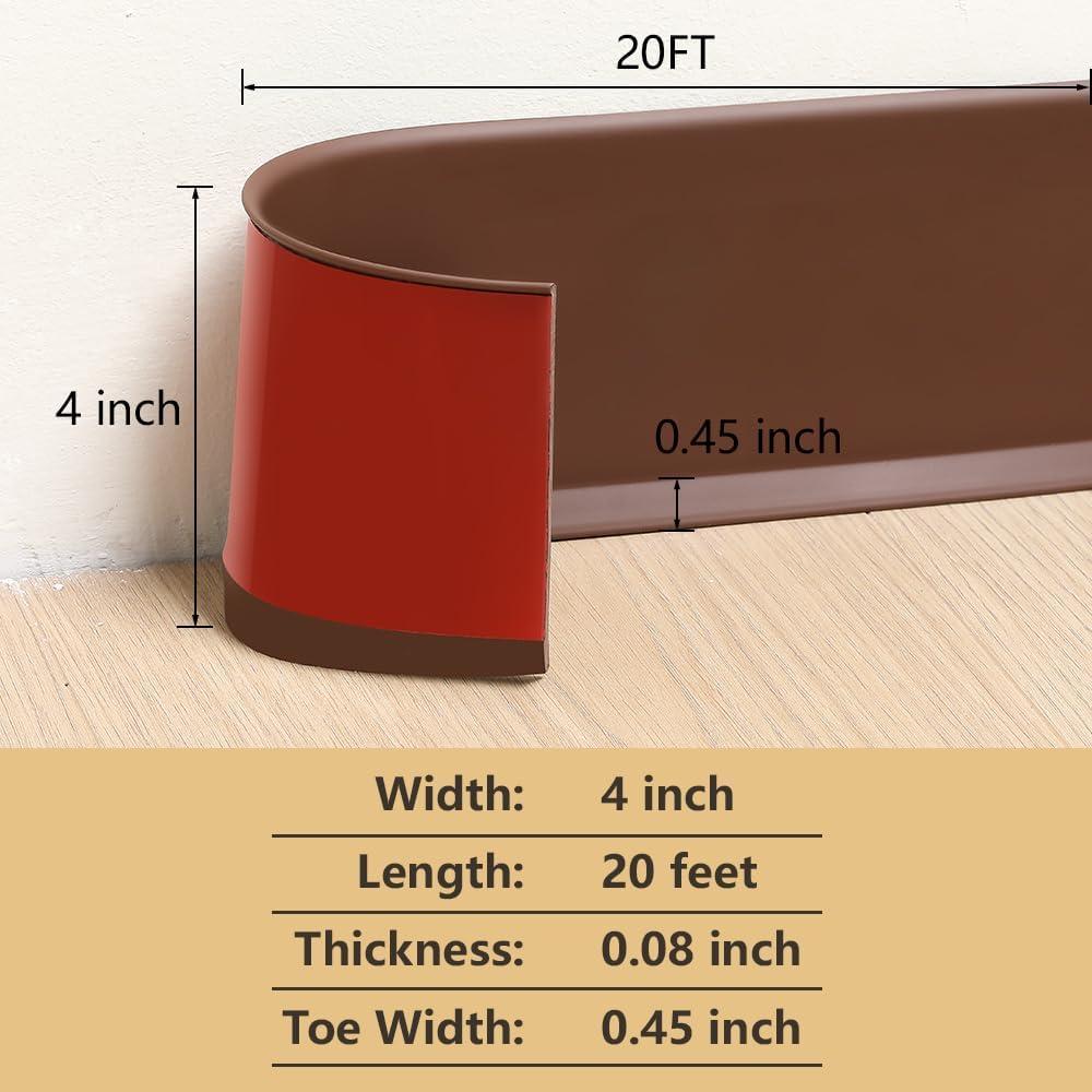 Moldura de Zócalo Flexible Autoadhesiva Lifronkit 4x6.1m Marrón