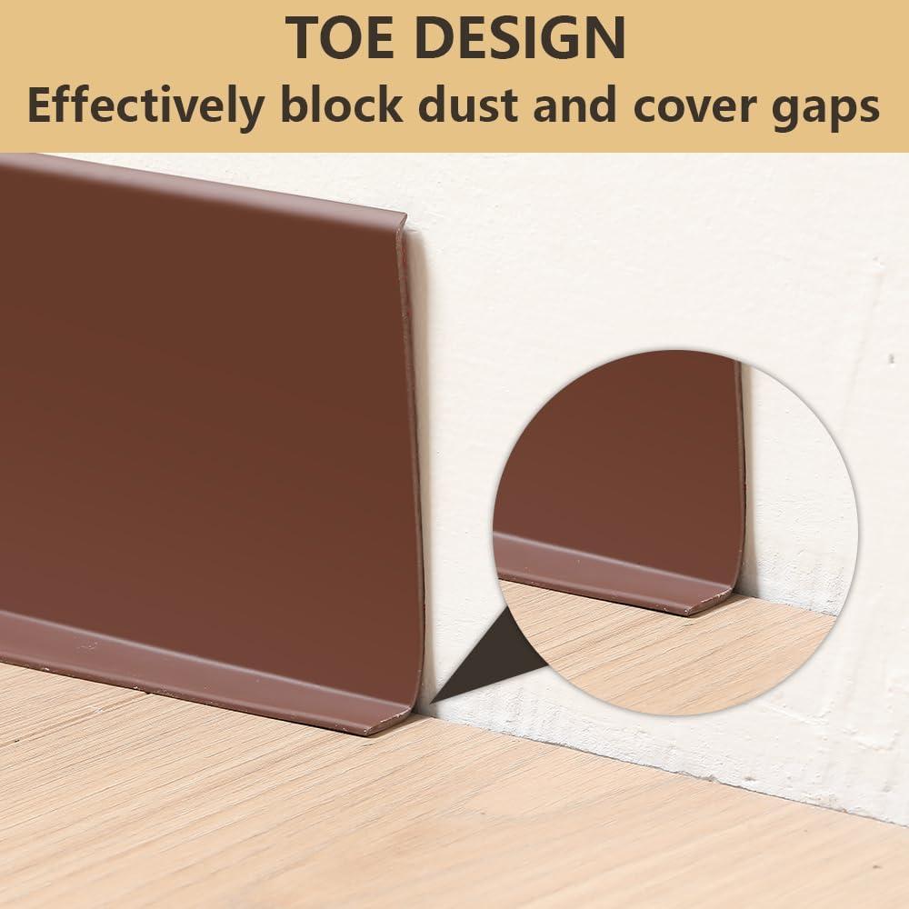 Moldura de Zócalo Flexible Autoadhesiva Lifronkit 4x6.1m Marrón