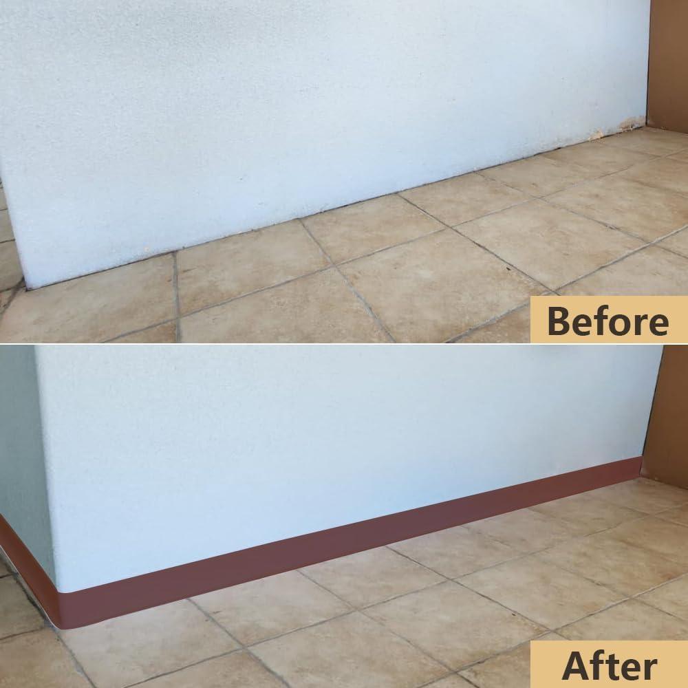 Moldura de Zócalo Flexible Autoadhesiva Lifronkit 4x6.1m Marrón