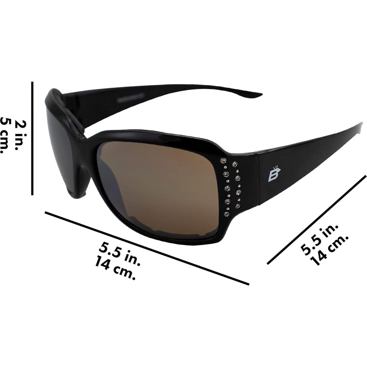 Gafas de sol de moto para mujer Birdz Eyewear LadyBird negras