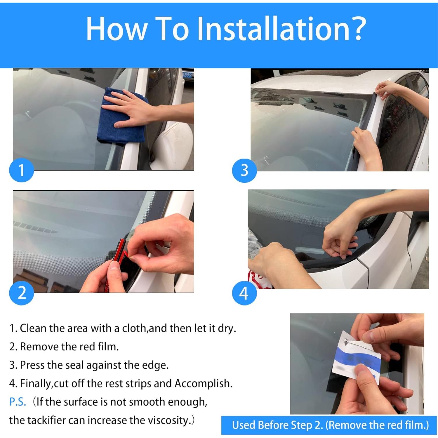 Sello de goma para parabrisas YCooiFo 14mm 11.5 pies