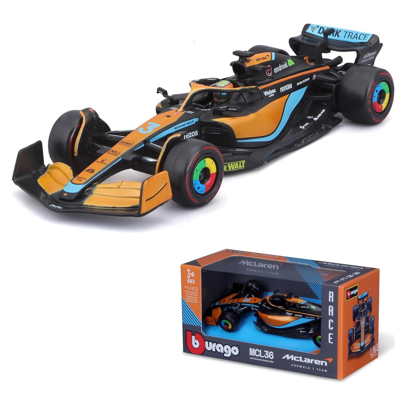 Bburago Modelo Coche Diecast 1/43 McLaren F1 MCL36 #3 Ricciardo