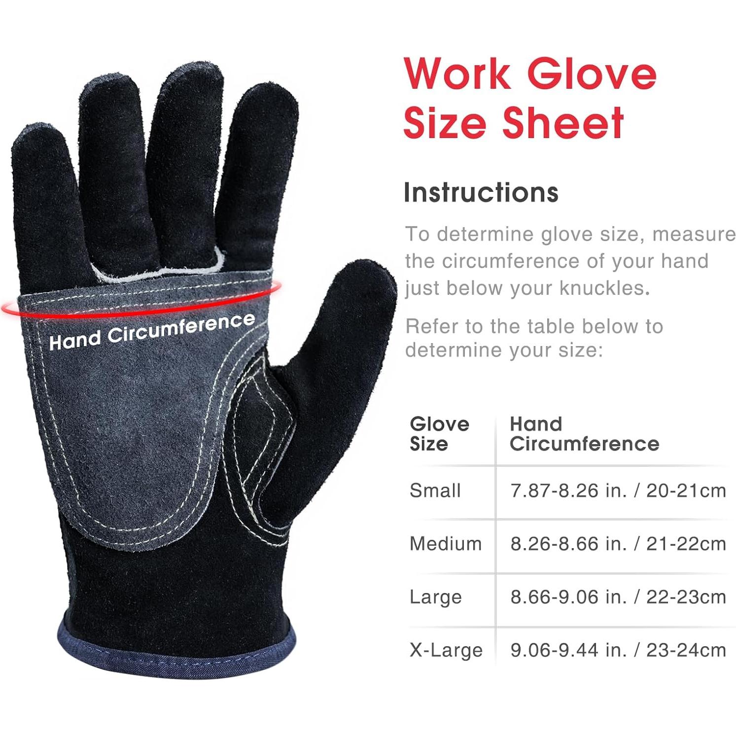 Guantes de Trabajo de Cuero Yeswelder Medianos Reforzados