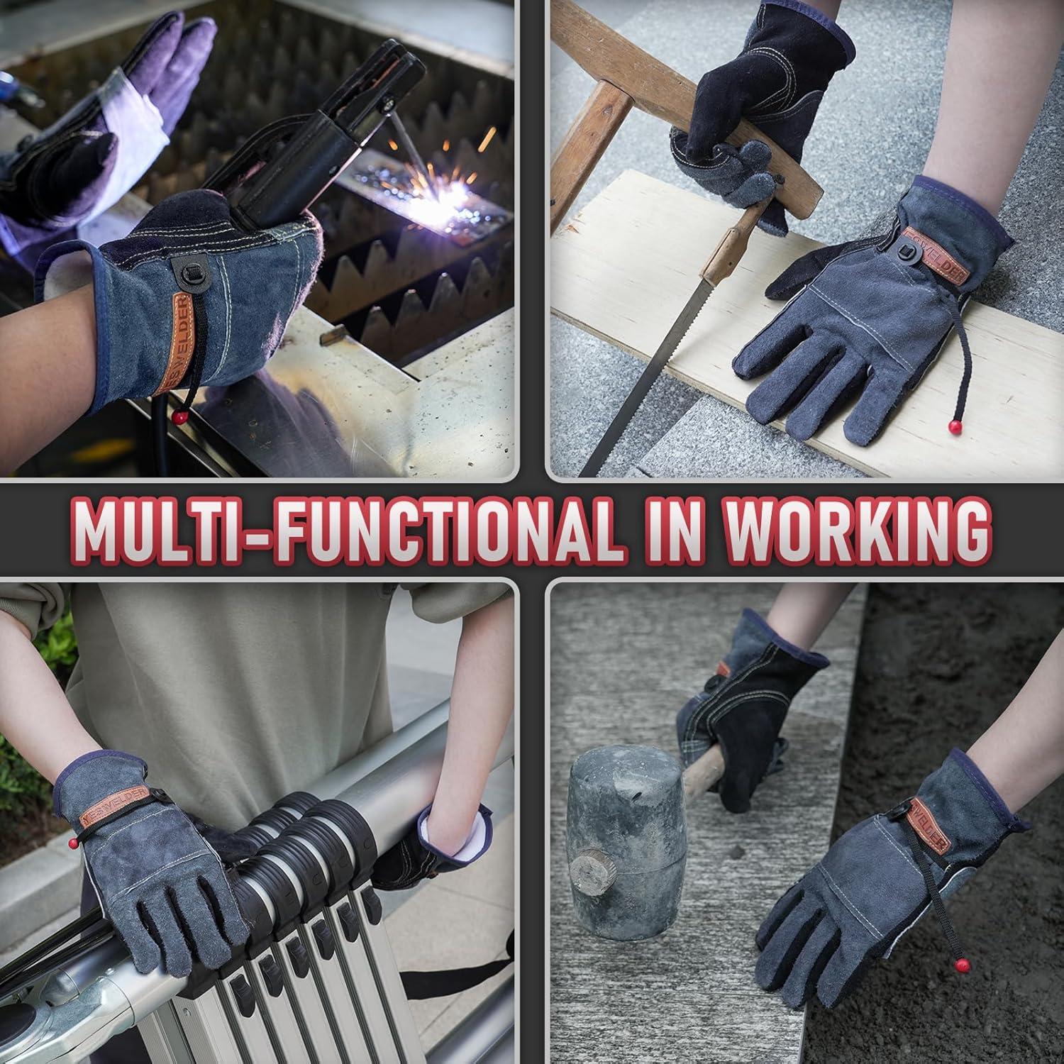 Guantes de Trabajo de Cuero Yeswelder Medianos Reforzados