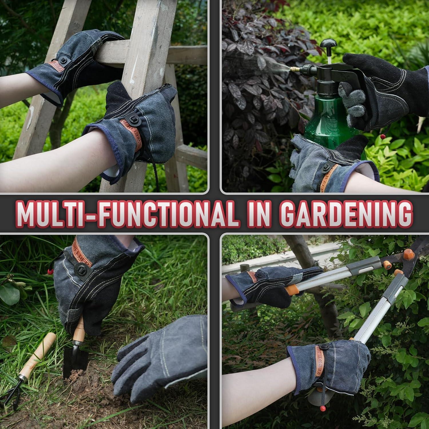 Guantes de Trabajo de Cuero Yeswelder Medianos Reforzados