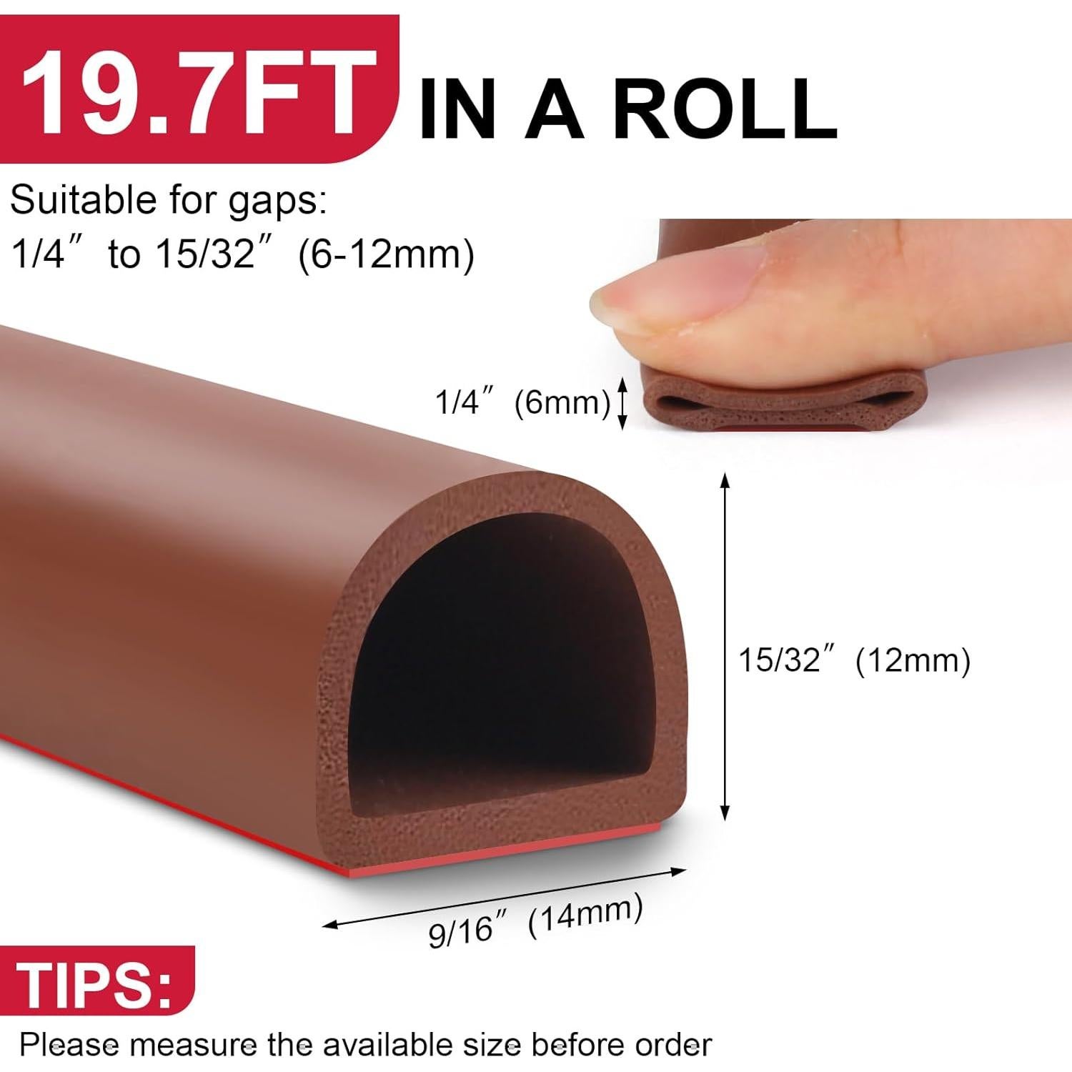 Tira de Sellado de Puerta de Silicona Benory 6m Autoadhesiva