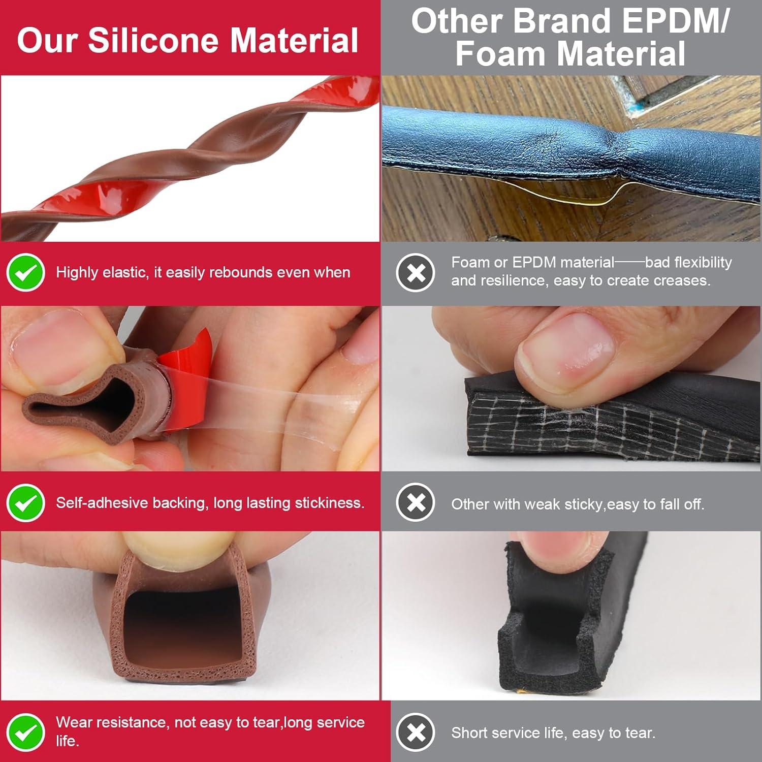 Tira de Sellado de Puerta de Silicona Benory 6m Autoadhesiva