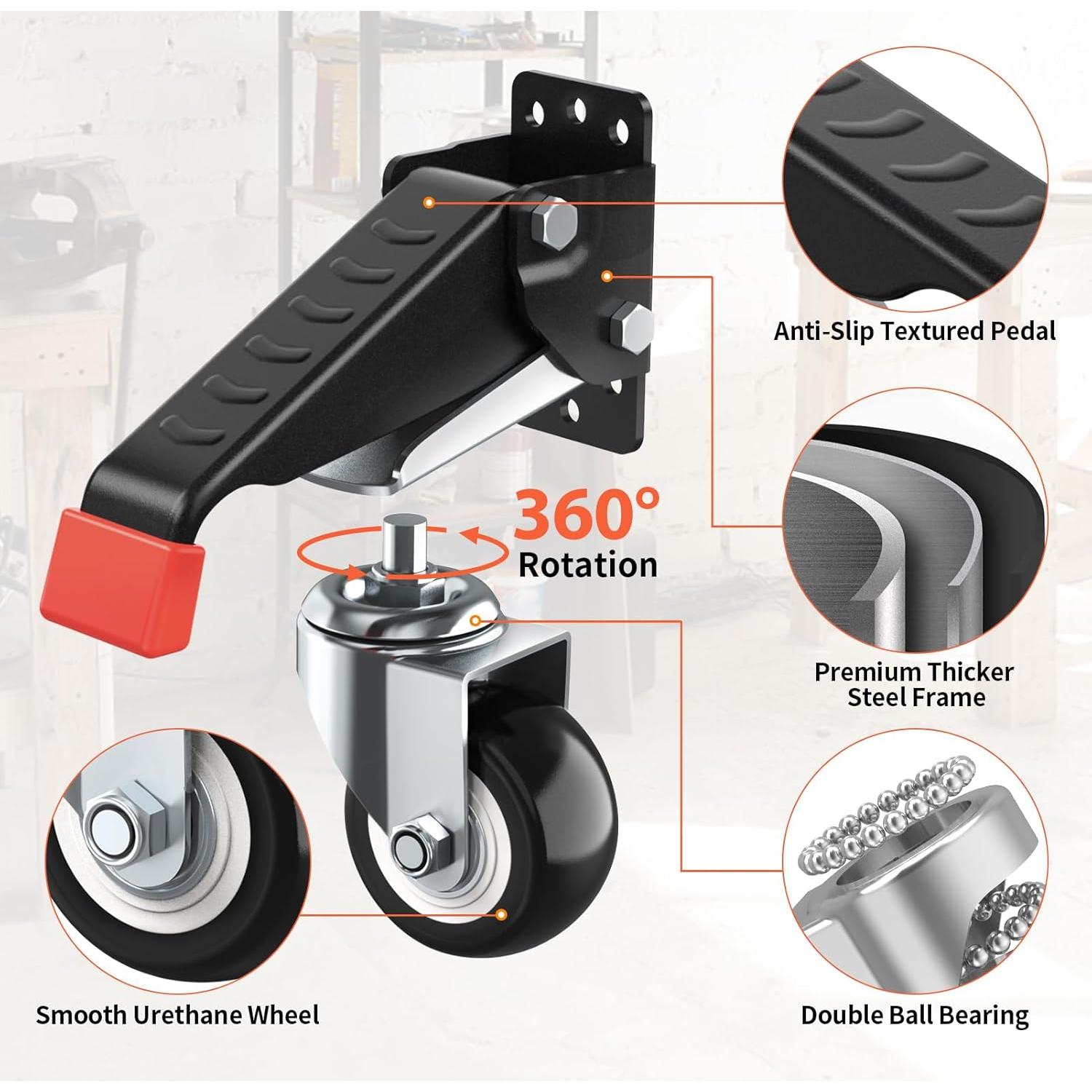Kit de Ruedas Retráctiles SPACEKEEPER para Banco 299 kg