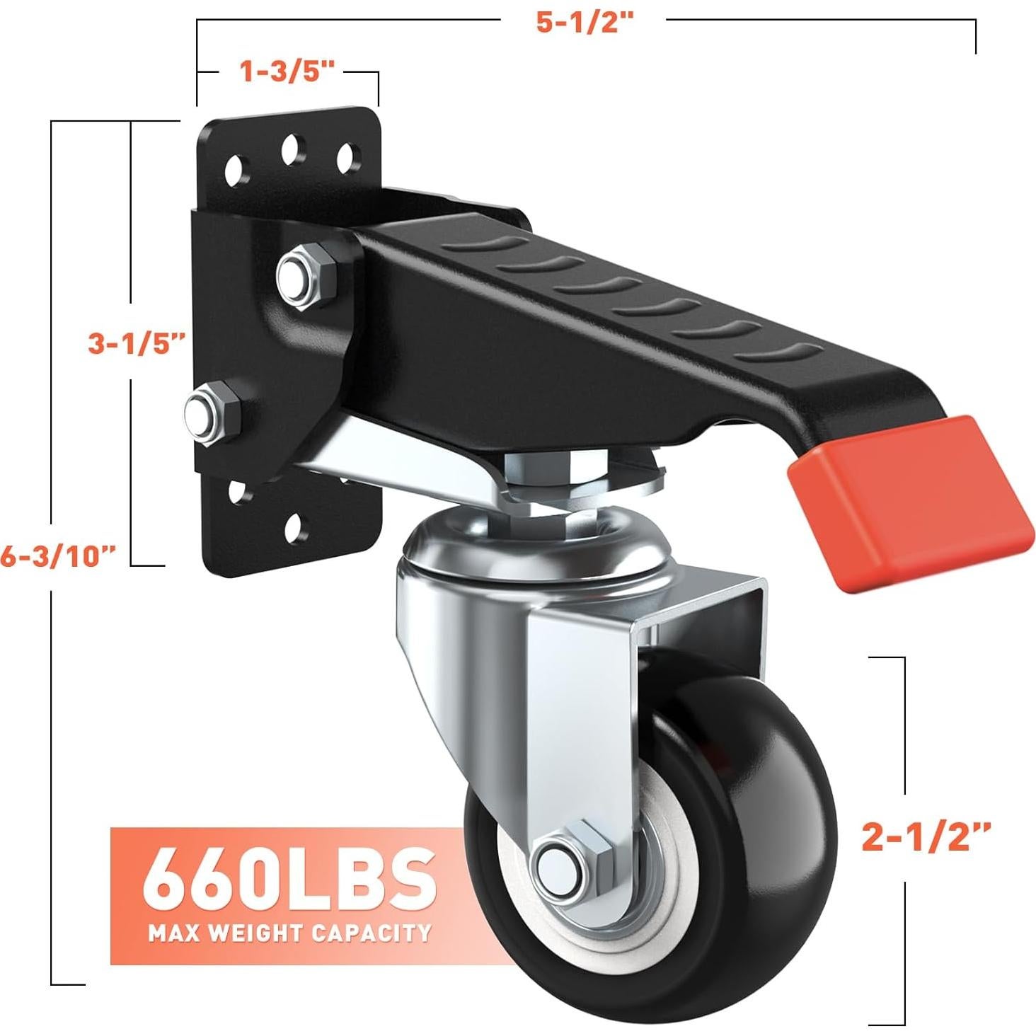Kit de Ruedas Retráctiles SPACEKEEPER para Banco 299 kg