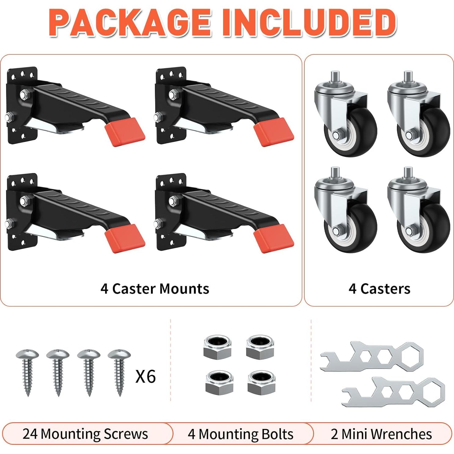 Kit de Ruedas Retráctiles SPACEKEEPER para Banco 299 kg