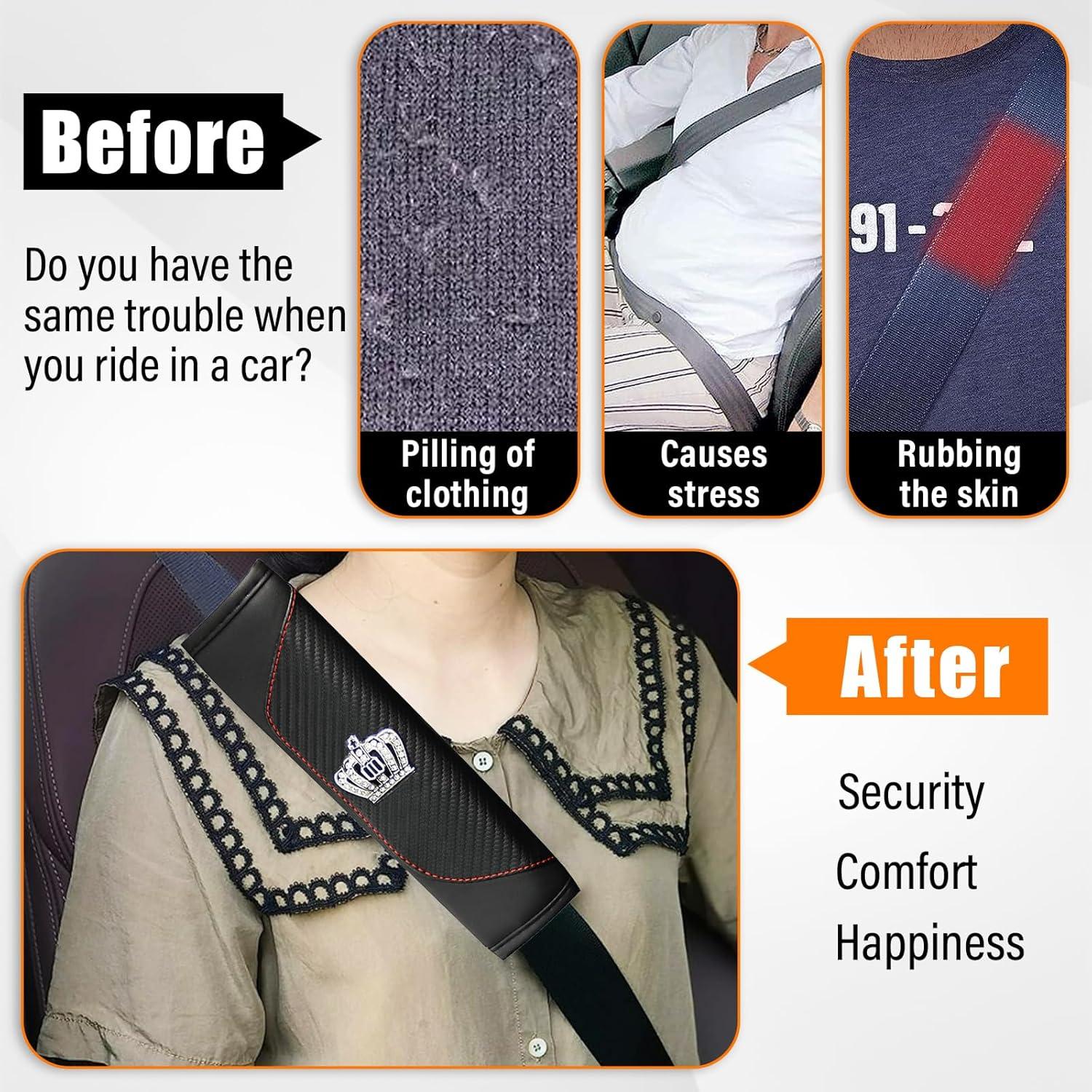 Funda de Cinturón de Seguridad Ziciner - 2 PCS Cuero Negro