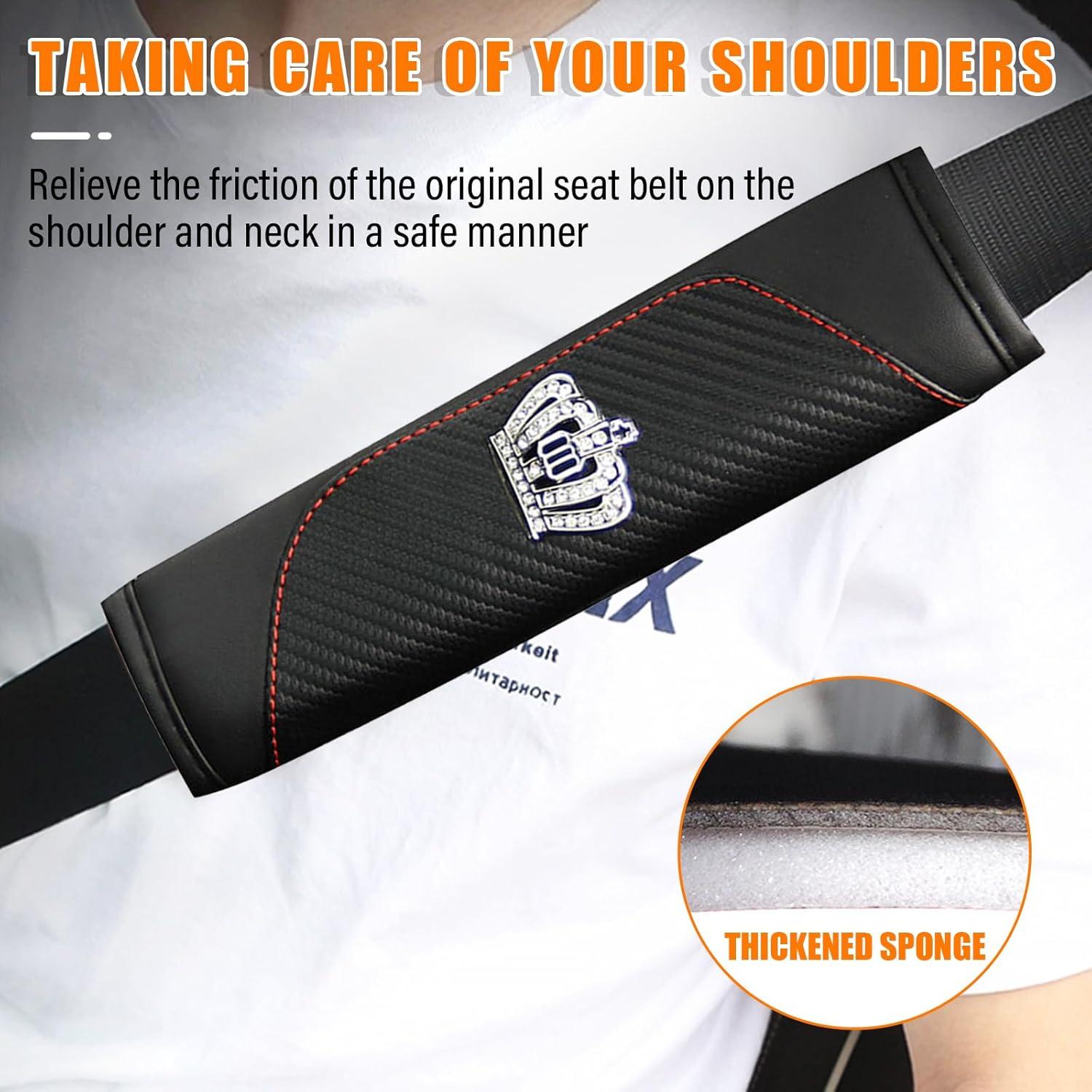 Funda de Cinturón de Seguridad Ziciner - 2 PCS Cuero Negro