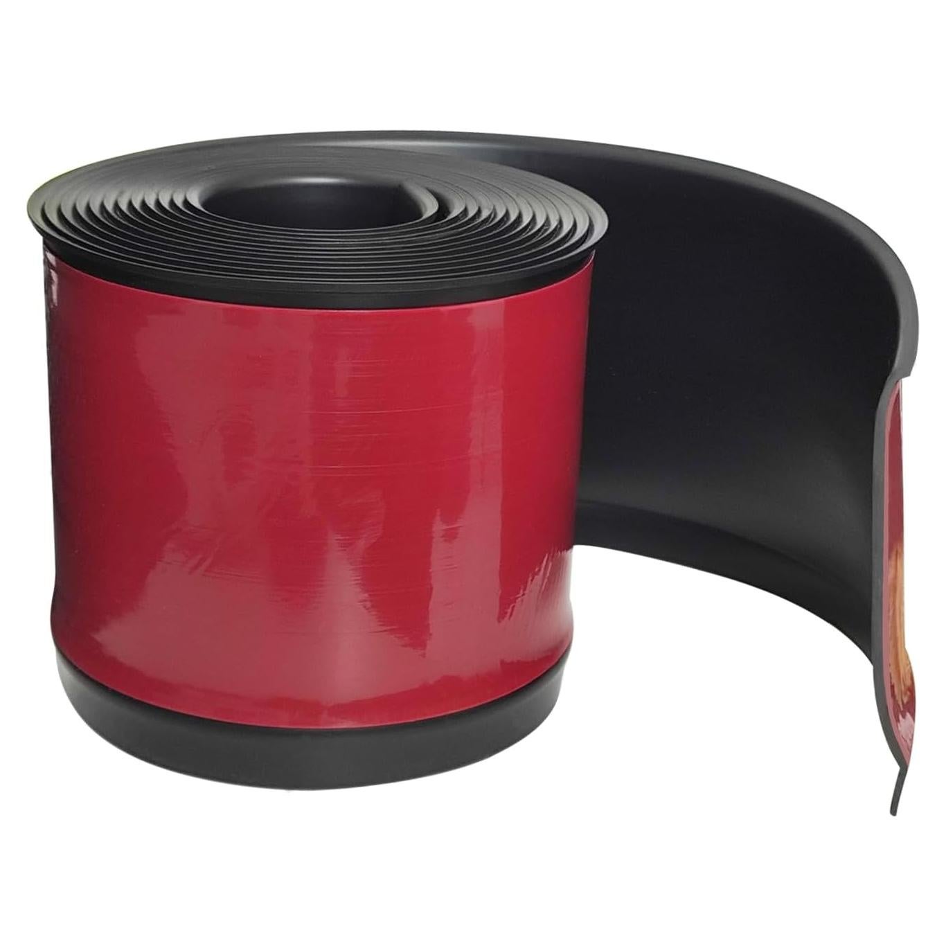 Moldura Zócalo Flexible Autoadhesiva Vinilo Negro 3.05m x 10.16cm