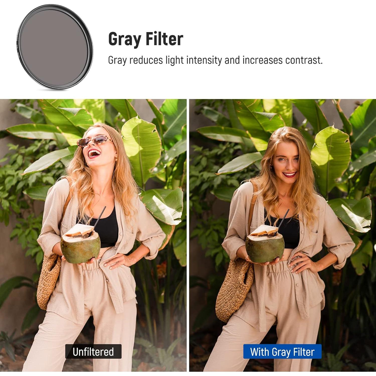 Kit de 9 Filtros de Resina Coloridos 55mm NEEWER con Fundas