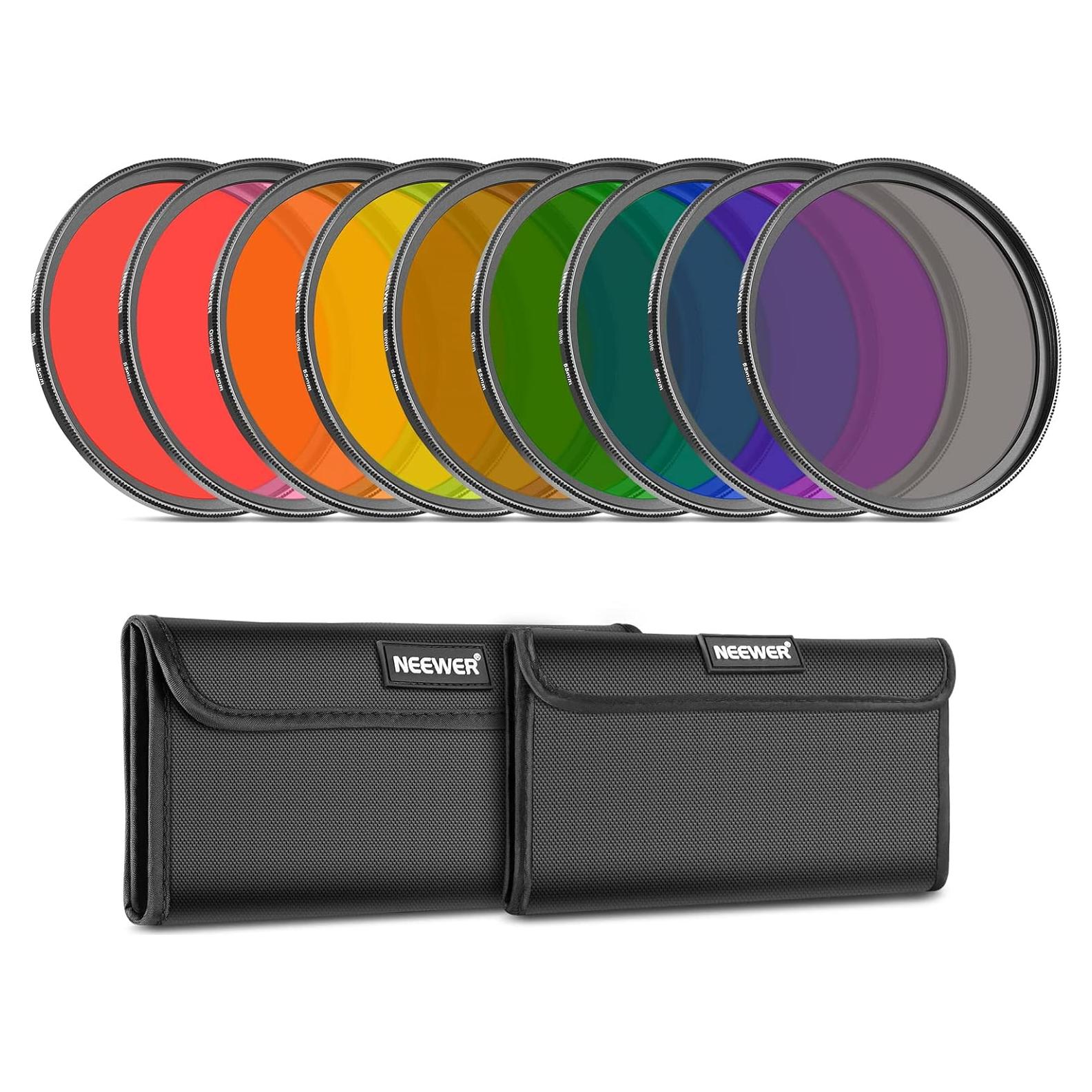 Kit de 9 Filtros de Resina 55mm NEEWER con Fundas