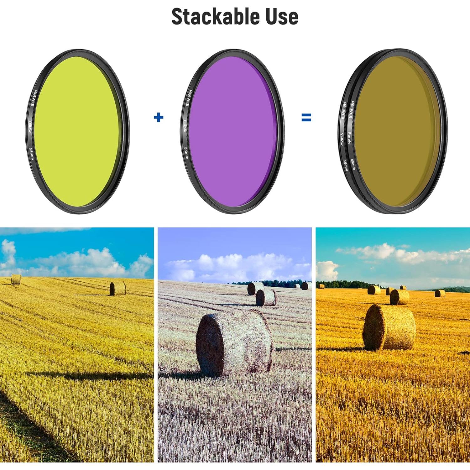 Kit de 9 Filtros de Resina 55mm NEEWER con Fundas