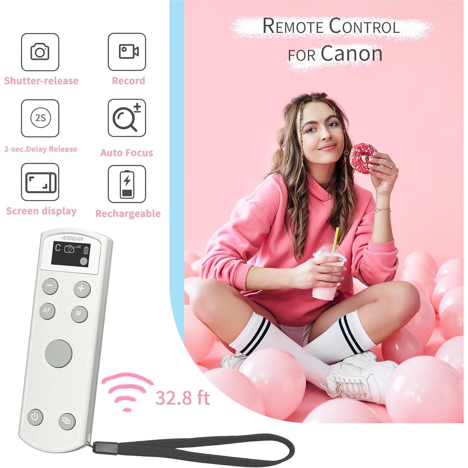 Control Remoto Inalámbrico AODELAN para Canon con Pantalla OLED