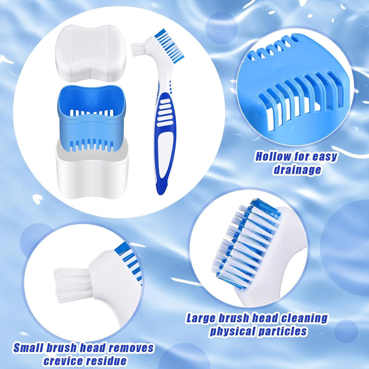 Estuches para Dentaduras Patelai con Cepillos Limpiadores - 2 Piezas