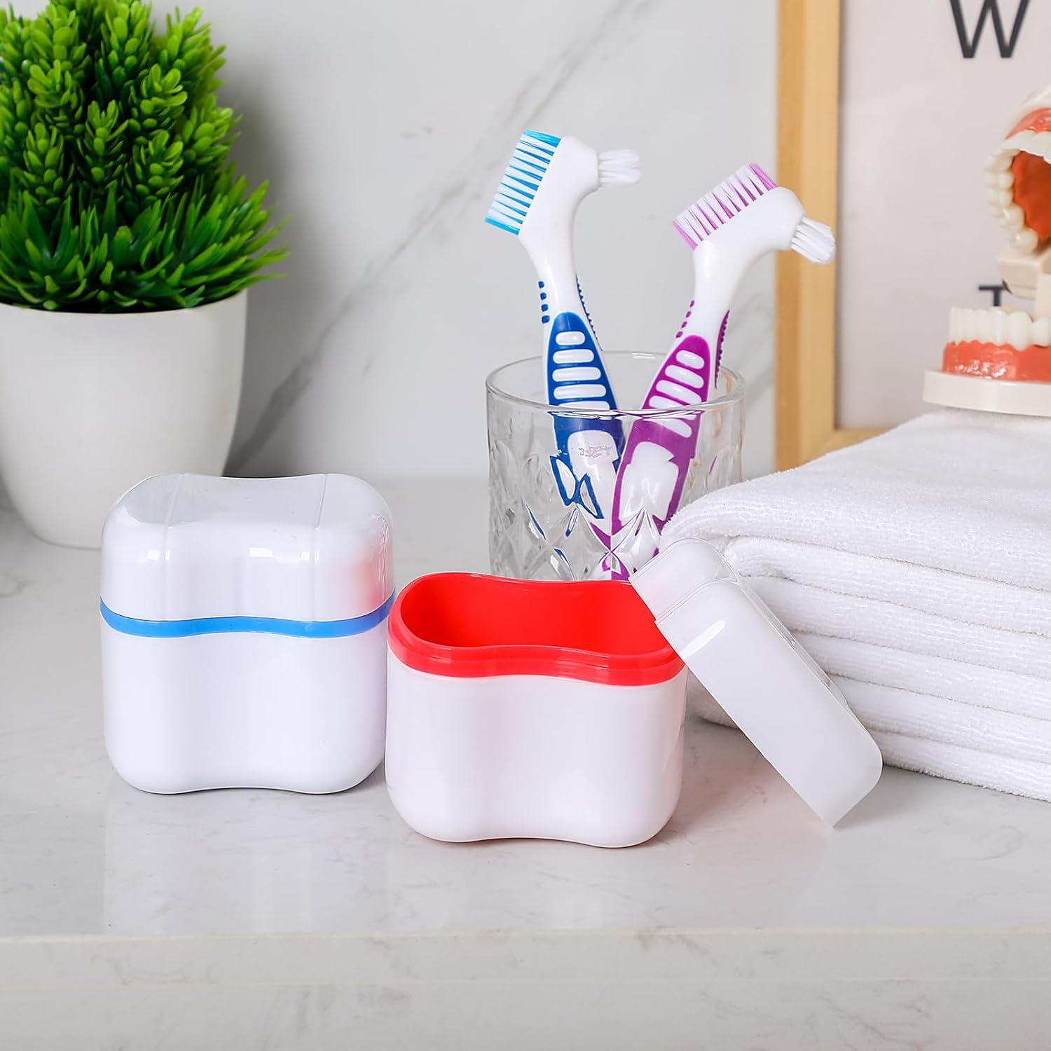 Estuches para Dentaduras Patelai con Cepillos Limpiadores - 2 Piezas