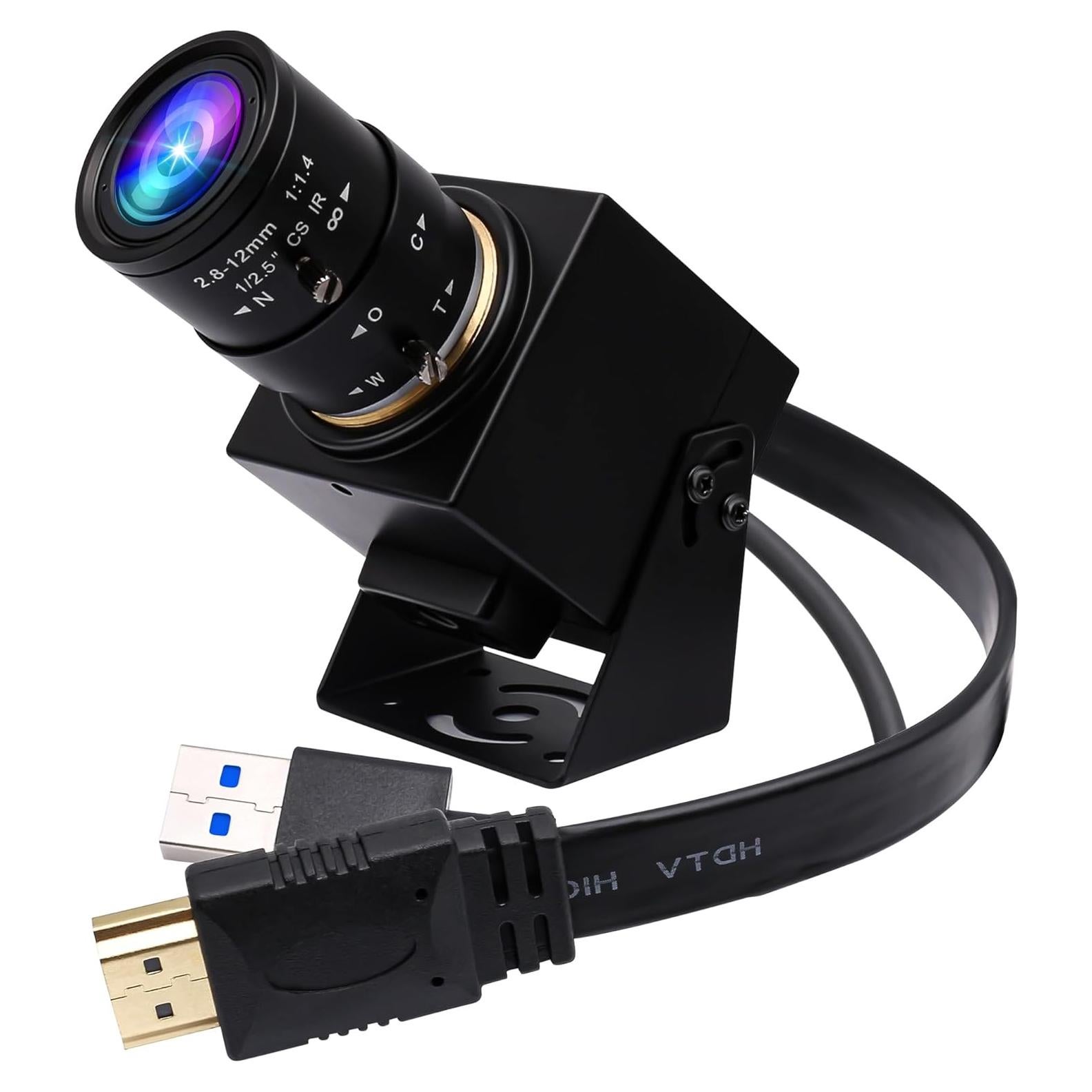 Cámara Web ELP 4K USB 3.0 HDMI 60fps Lente Zoom 5-50mm