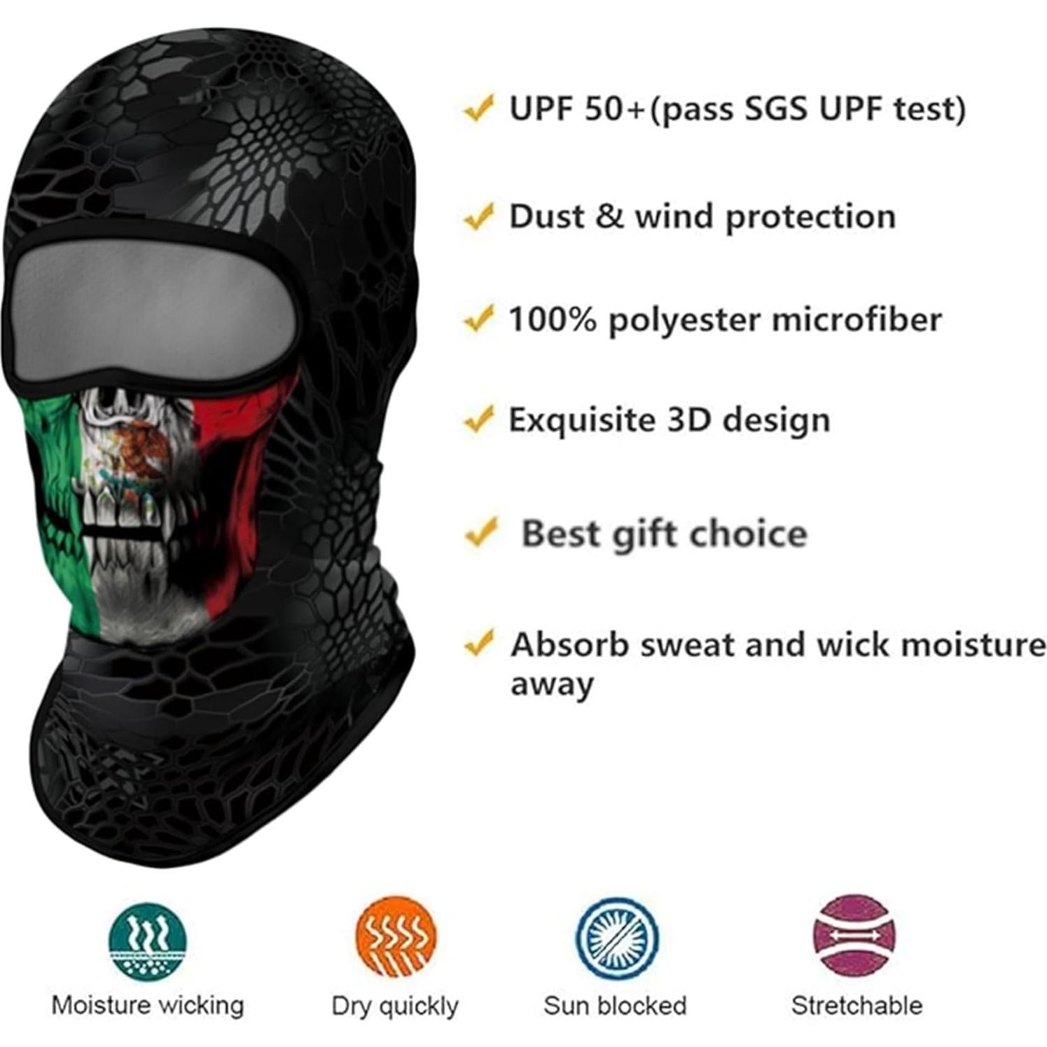 Máscara Balaclava 3D Unisex WYSUMMER - Calavera, Transpirable