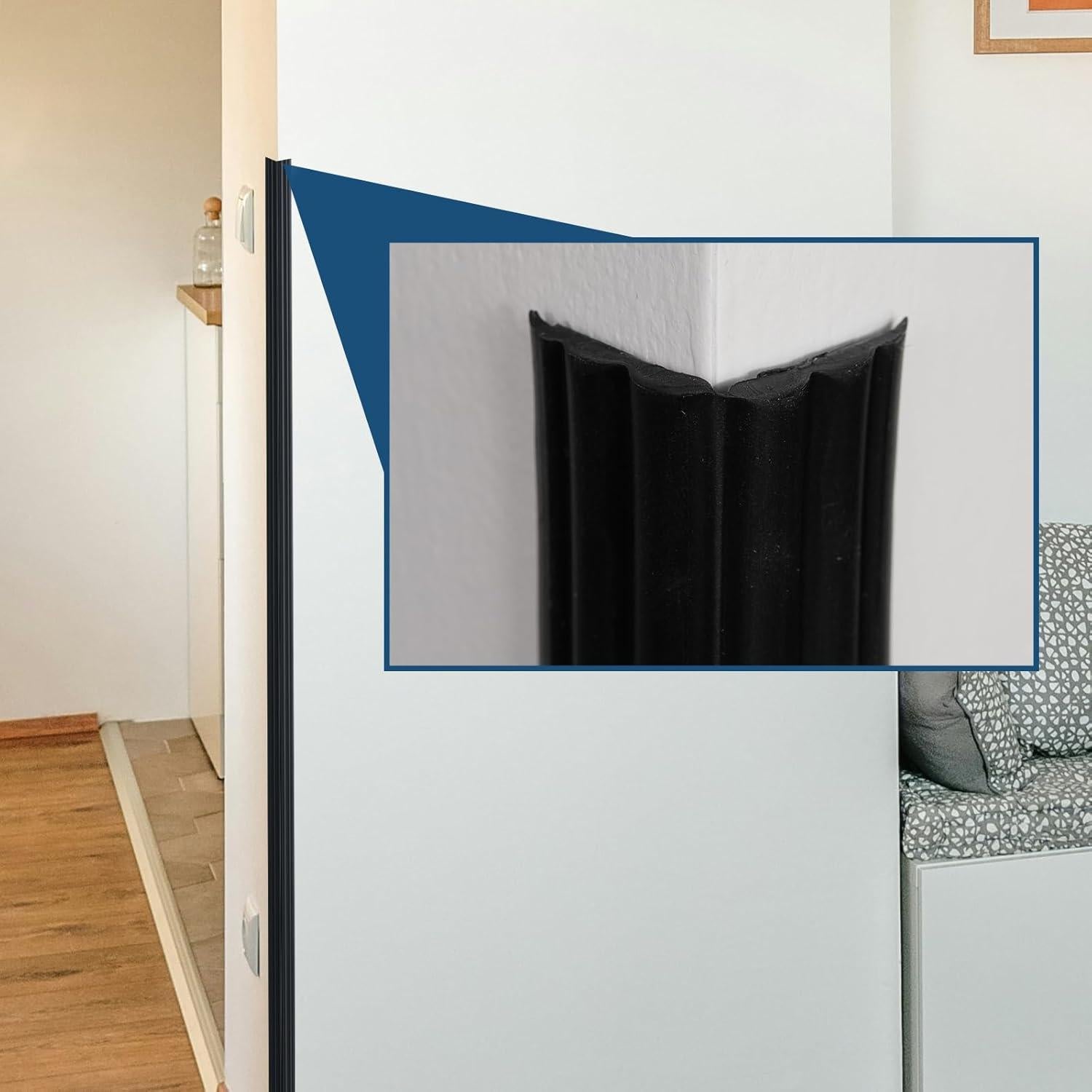 Moldura Flexible ZOWZOW 3 m Negra Peel and Stick para Esquinas