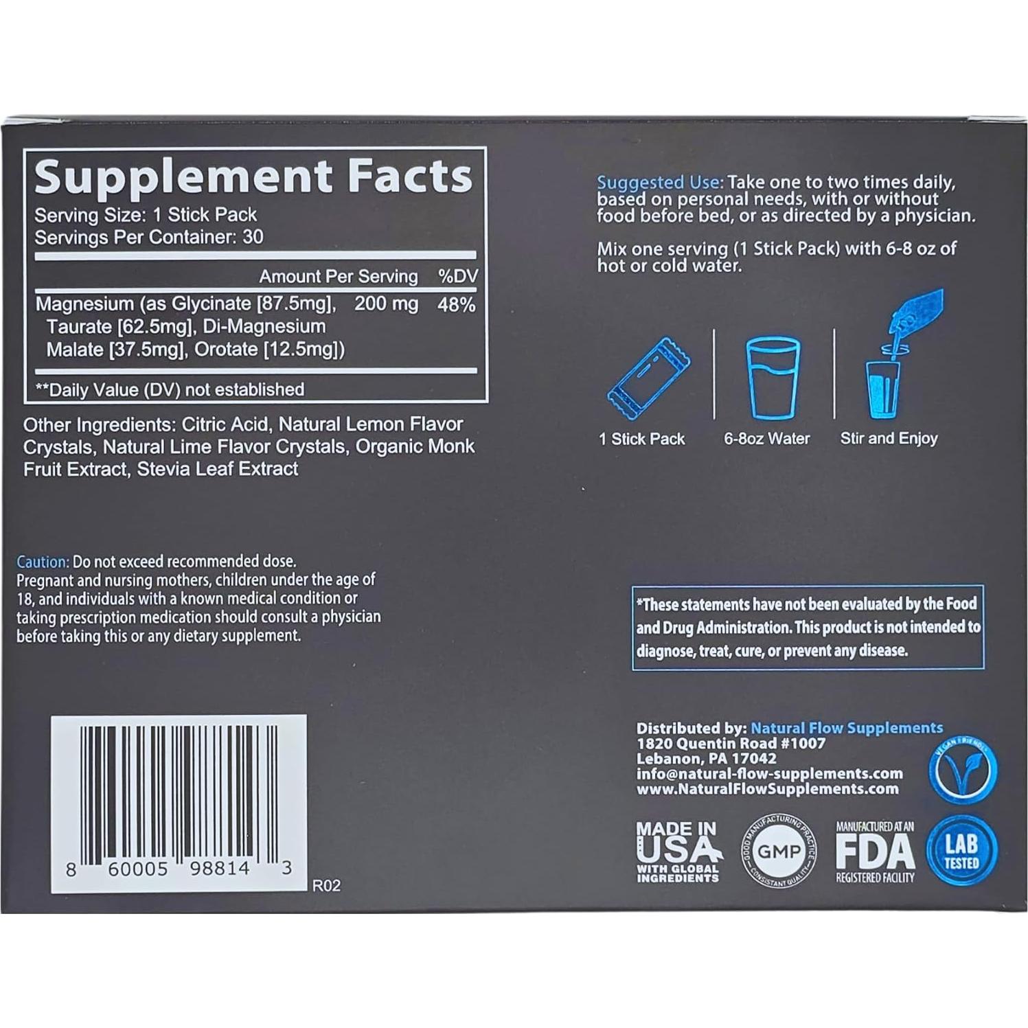 Suplemento de Magnesio 4X Natural Flow - 120 Cápsulas