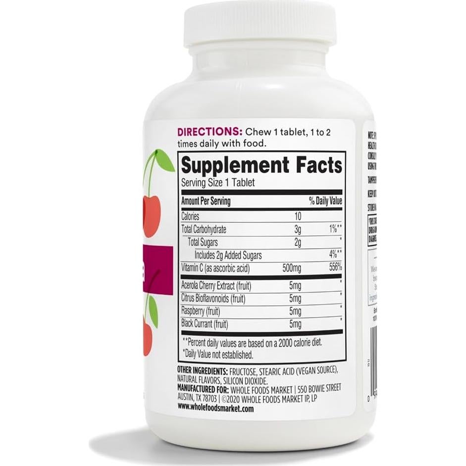 Suplemento de Vitamina C 500mg 365 Whole Foods 90 Tabletas