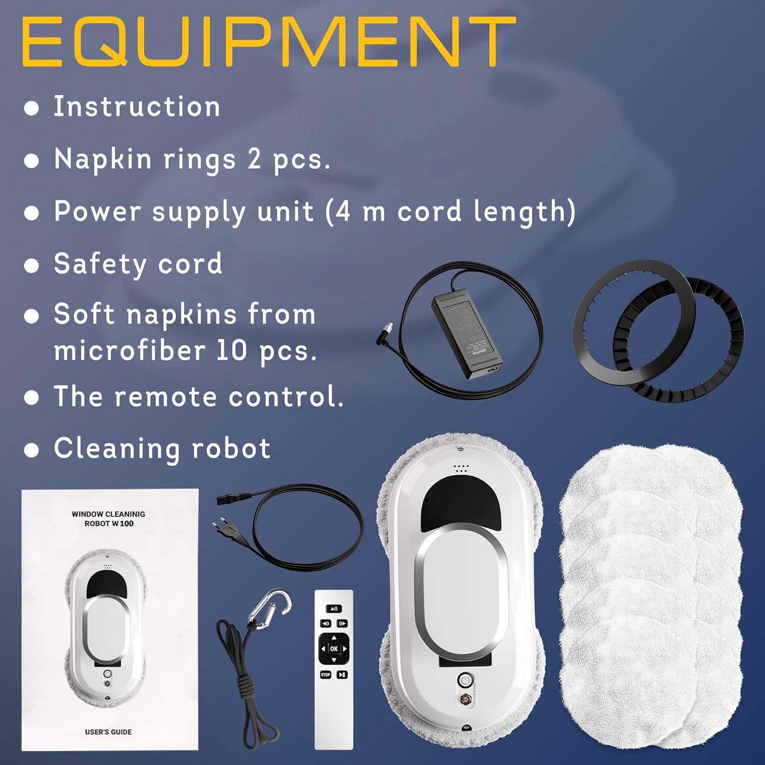 Robot Limpiador de Ventanas APQ Supply W100 Blanco 30x15 cm