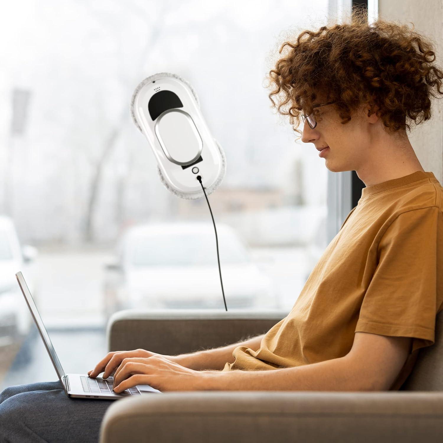 Robot Limpiador de Ventanas APQ Supply W100 Blanco 30x15 cm