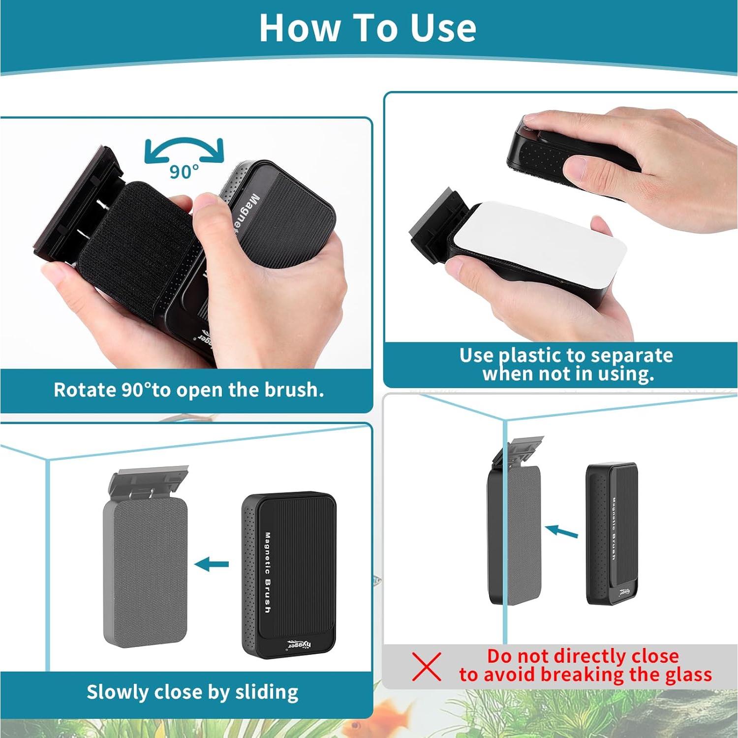 Limpiador Magnético para Acuarios Hygger M 0.64-1.27 cm